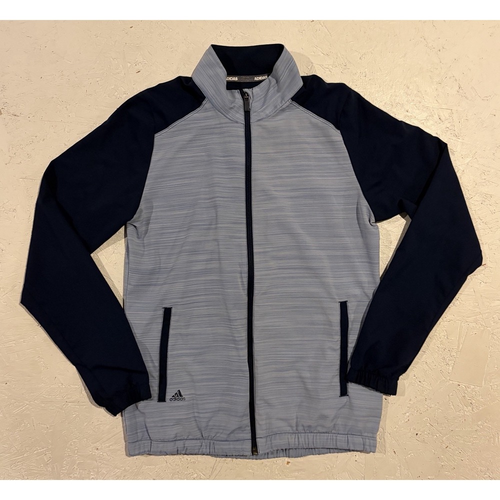 Adidas Wind Jacket Womens Medium Golf Blue Full‎ Zip Essentials Active DP5796
